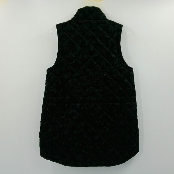 ATHLETA Whisper Featherless Luxe Velvet Vest Women's M Black Quilted Full Zip - Picture 6 of 13